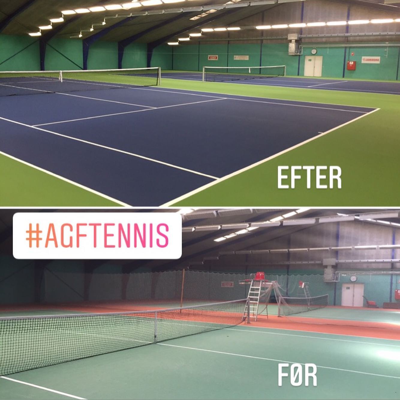 2 nye Montreal baner til AGF Tennis i blå/grøn